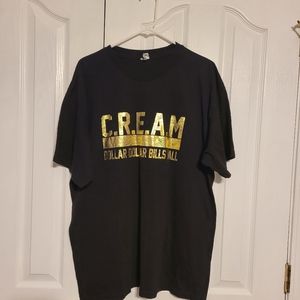 Wu Tang CREAM Dollar Bills Graphic Design T Shirt Size XL